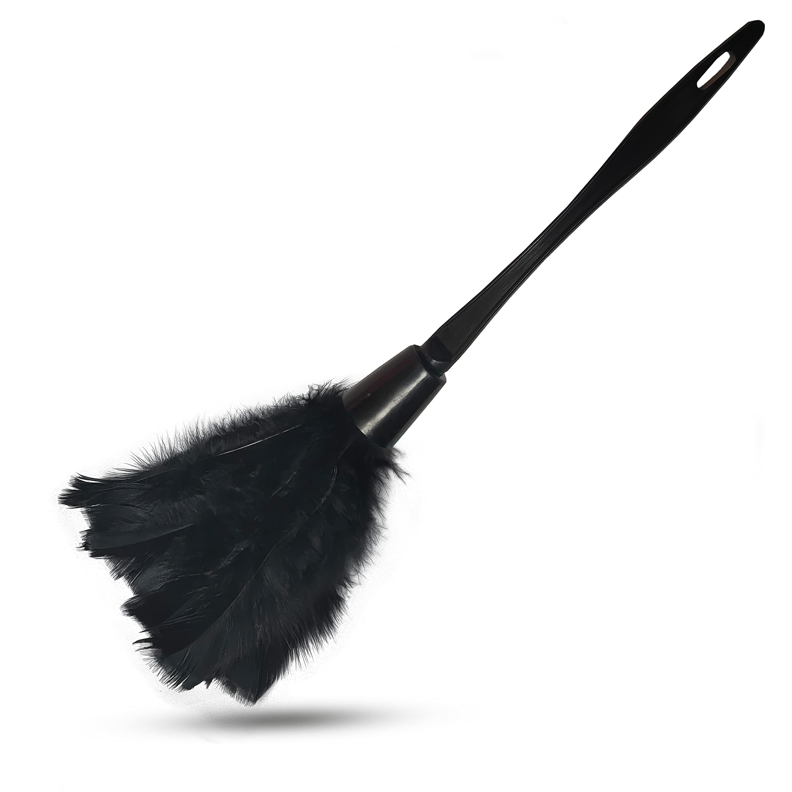 Photo 1 of 14 Inch Turkey Feather Duster – Lightweight Cleaning Brush for Home, Office, Furniture, Blinds, and Electronics?Black?
