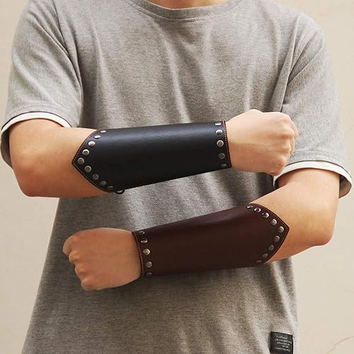 Leather Arm Guards Archery Medieval Leather Bracers Gauntlets
