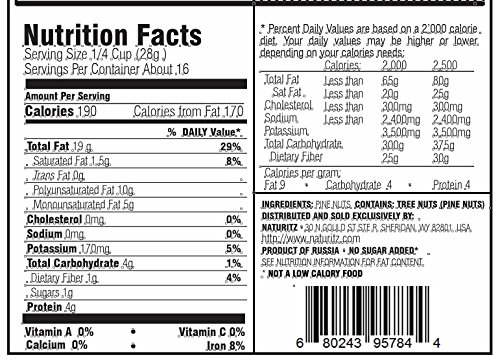 Naturitz Pine nuts/Pignolias (Wild, Whole EU BIO/USDA Organic certified) vacuum sealed (1 Pound) - Thumbnail 2