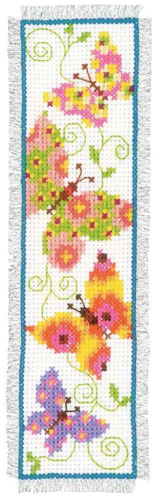 Vervaco Bookmark Butterflies I Counted Cross Stitch Kit, Multi-Colour