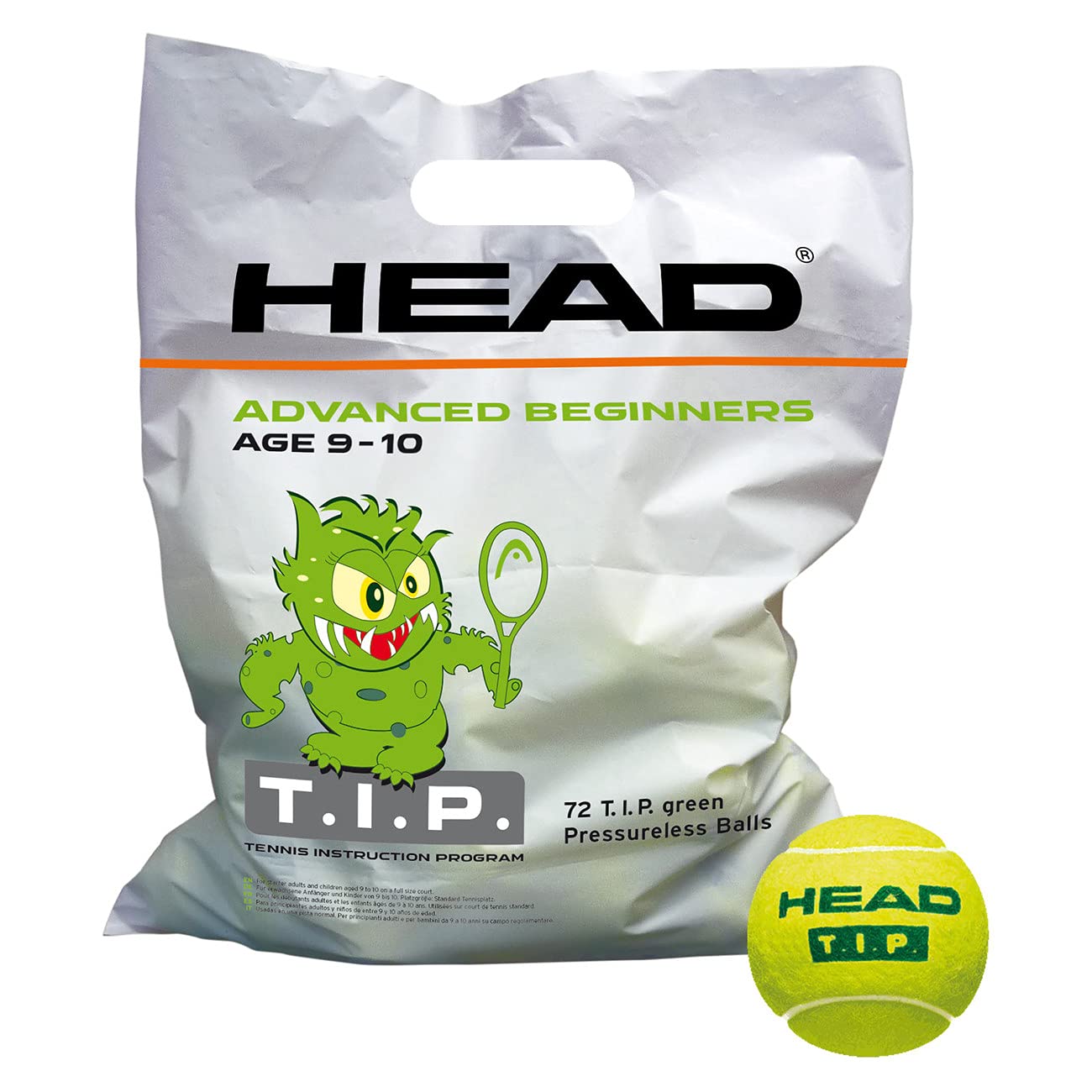 HEAD Tip Green Tennis Ball, Yellow, One Size