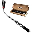 EWK Dual-Head Magnetic Flashlight Pick-Up Tool, LED Telescoping Magnetic Retrieval Gadget Tool with Extendable Stick