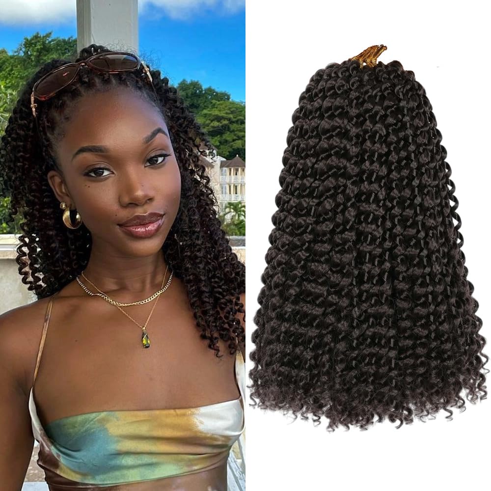 YDDM Passion Twist Crochet Braids, 7 Packs 12Inch Water Wave Synthetic Passion Twists Braiding Hair Extensions for Long Bohemian Hair