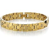 MZL Jewelry Men's NEW Gold Plated Tungsten Carbide Pyramid Bracelet