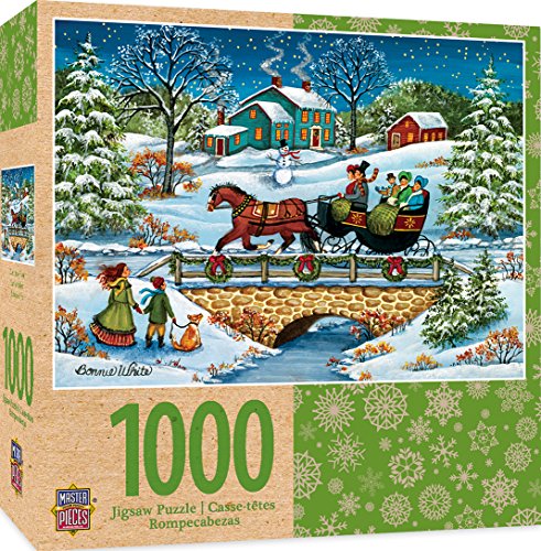 MasterPieces Seasonal Over the River Winter Holiday Scene Jigsaw Puzzle by Bonnie White, 1000-Piece