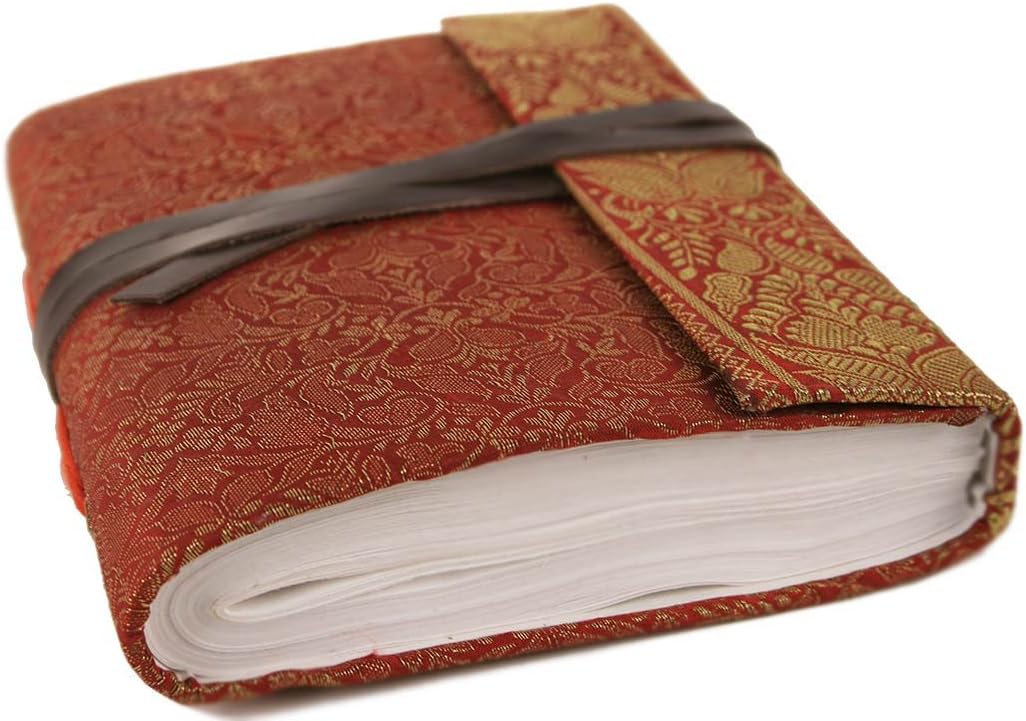 Life Arts Handmade Sari Silk Journal, A5 (15x21cm) Ruby