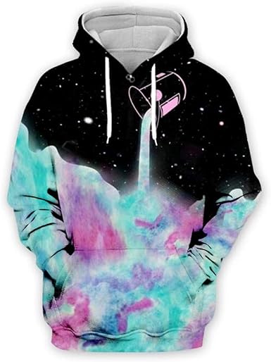 men 3d milk print hooded sweatshirt