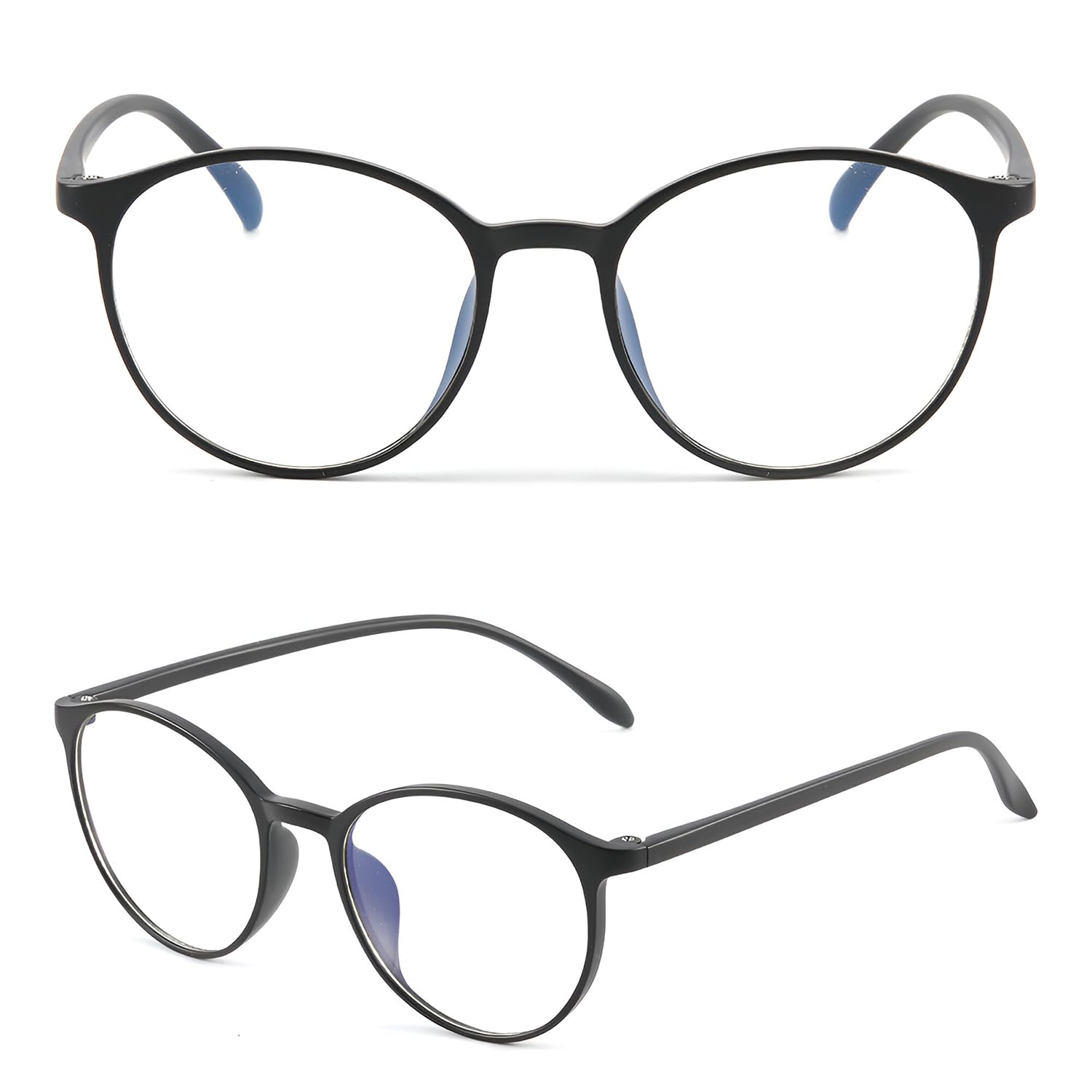 Dig Detox Nomoblooz Blue Light Blocking Glasses Stylish TR90 Frame for Men & Women (Matte Black)