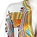 Traditional African Print Dashiki Bodycon Plus Size Short Sleeve Dress White XXX-Large
