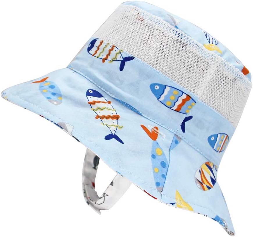 jerague Kids Toddler Baby Summer Bucket Sun Hat Breathable Adjustable Fisherman Hats