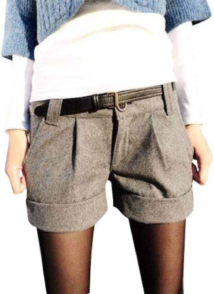 Yribra Mode Automne Et Hiver Femmes Curling Sauvage Shorts En Laine Plus La Taille Casual Shorts Sans Ceinture Vetements Femme Eng Bouldermicrofinance Org