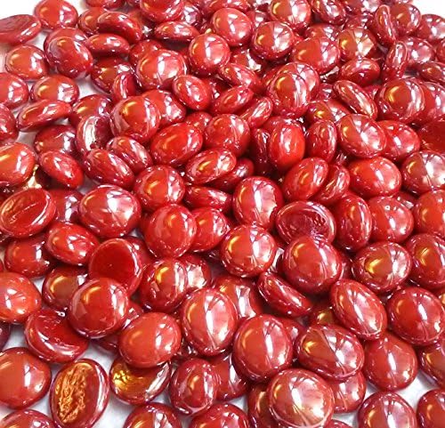Miracolors - 1 Lb - Opal Red Irid. Glass Gems - Vase Fillers (14-16mm, Approx. 5/8")