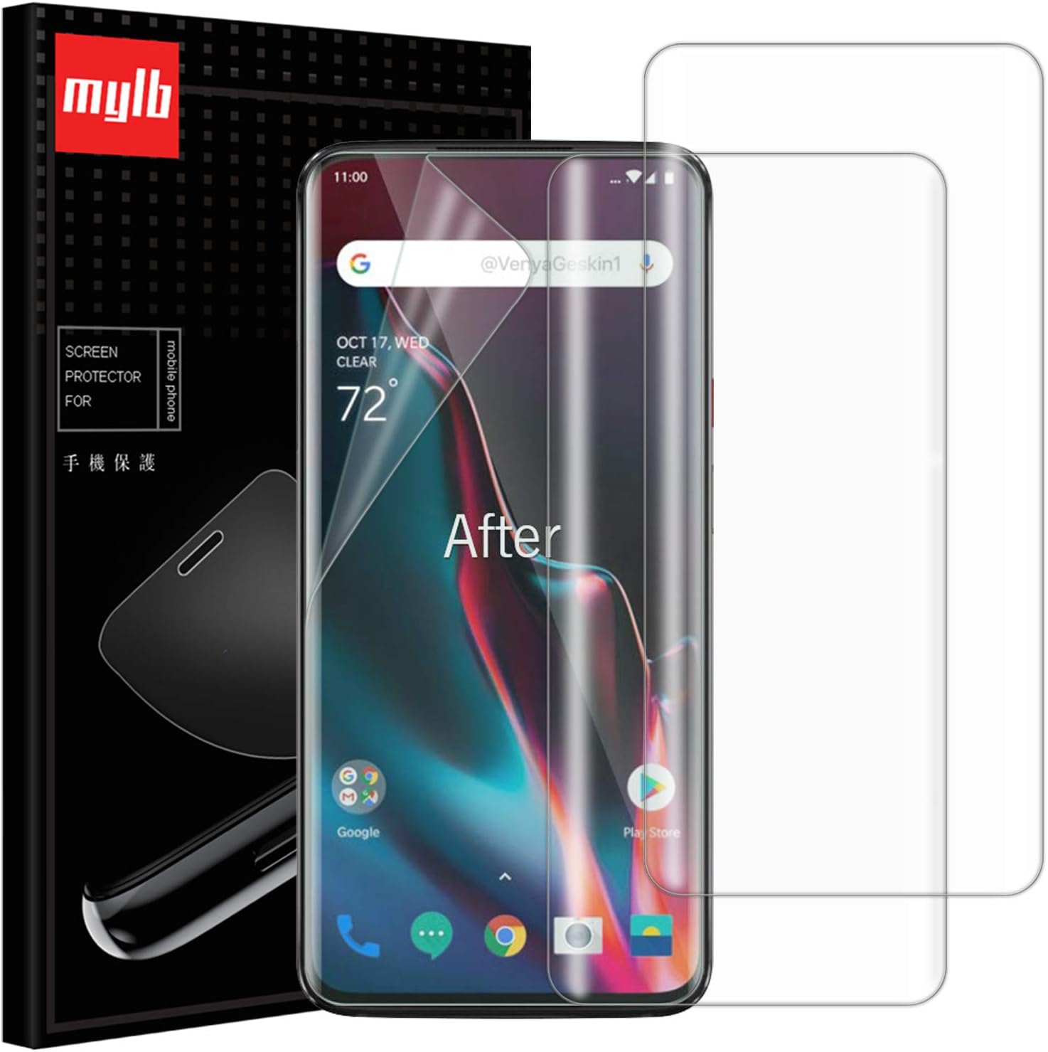 Mylboo For Oneplus 7 Pro Screen Protector,[3 Pack] latest generation of protective film technology, Slim Soft TPU Full Cover Screen Protector for Oneplus 7 Pro