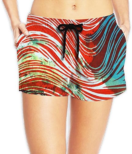 Johnny Valenzuela Womens Wave Pattern Quick Dry Printing Volley Beach Trunks With Pockets For Sea Beach &amp; Swimming Pool XL