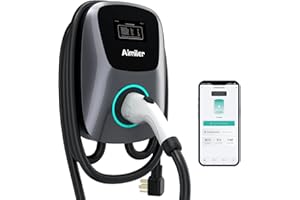 AIMILER Home Level 2 EV Charger up to 48Amp, 240V, NEMA 14-50 Plug, SAE J1772 Electric Car Charging Station, Wi-Fi and Bluetooth Enabled EVSE, Flexible 25-Foot Cable, ETL FCC CE Listed