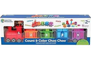 Learning Resources Count & Color Choo Choo, Interactive Train Learning Toy, 21 Pieces, Ages 2+