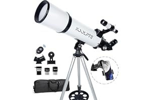 Telescope 80mm Aperture 600mm - Astronomical Portable Refracting, Fully Multi-Coated High Transmission Coatings AZ Mount with