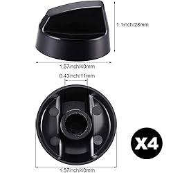 Jetec 4 Pack Control Knobs Replacement with 12