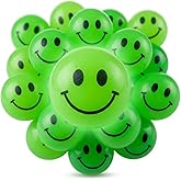 Bulk Bouncy Balls Glow in The Dark - (1inch / 27mm) Diameter, High Bouncing, Small Rubber Smile Face Bouncing Balls for Kids,