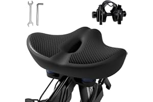 TXPEP Upgrade Oversize Bike Seat for Men Women, Extra Wide Noseless Bicycle Seat Cushion, Waterproof Comfort Memory Foam Bike Saddle Fit for Peloton Bikes, Exercise Bike, EBikes, City Bike