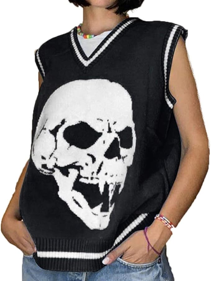 skull sweater vest