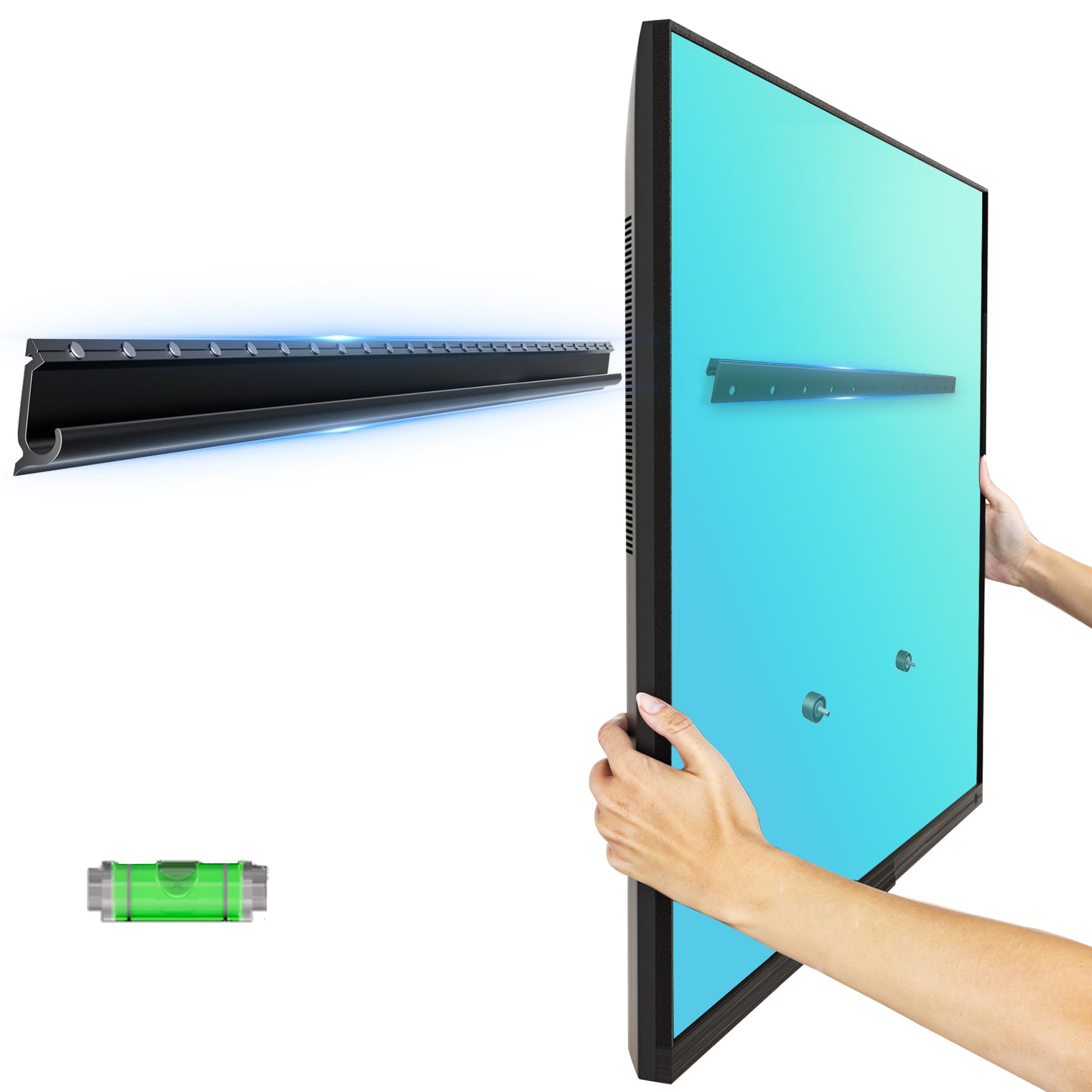 Photo 1 of ****It is used, it is missing a part and it is not known if it works 100%.****EZISE Studless TV Wall Mount for 32-75 inch TVs, No Stud Drywall TV Bracket Holds up to 150 lbs, Low Profile, No Drill, Easy to Install for Bedroom Living Room, Bubble Level Inc