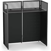 YooKoo Portable DJ Booth, Metal Frame DJ Table, 40" x 20" Tabletop | Tool-Free Quick Assembly; Adjustable Support Feet; Cable Hole; Carry Bag; For Parties/ Events/Small Studios;Weighs 36.8lbs