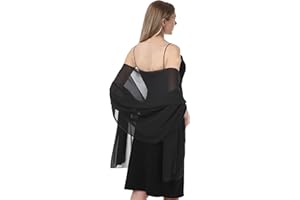 HOTSHAWL Chiffon Shawls and Wraps for Evening Dresses Women Elegant Soft Scarf Bridal Scarve Wedding Stole