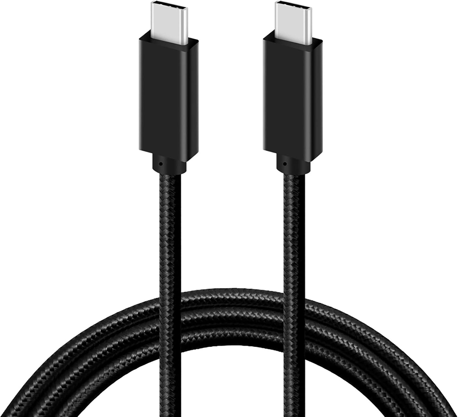 Double Braided 100cm USB Type-C to Type-C 3.1 Gen 2 PD Fast Charging Data and 4K Video Transmission Cable Compatible with Thunderbolt 3 Port – 10 Gbps, 100W, QC 3.0 Support and E-Mark Chip