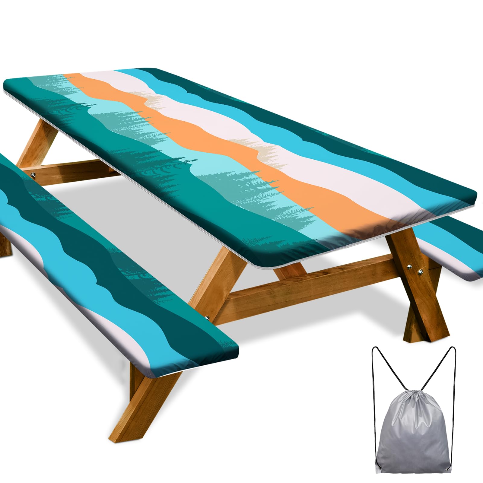 Picnic Table Cover with Bench Covers Camping