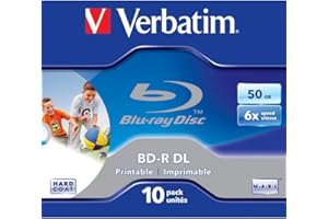 Verbatim 43736 BD-R DL 50GB 6X Printable - 10 Pack Jewel Case