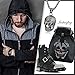 Stainless Steel Gothic Skull Pendant Chain Necklace for Men Boys