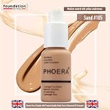 Glamza PHOERA Foundation Concealer Full Coverage Matte 105 Sand UK view 2