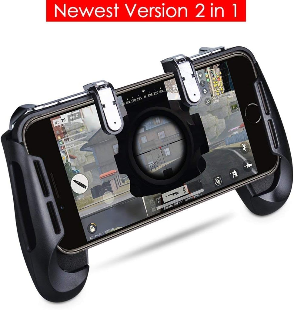 Qoosea Compatible with PUBG Mobile Controller Mobile Game Controller Sensitive Shoot and Aim Keys L1R1 Shooter Handle Grip Controller for Android IOS Joysticks PUBG Knives Out Rules of Survival