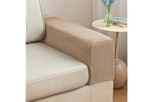 Yoovat Sofa Arm Covers Recliner Couch Armrest Covers Chair Arm Covers Protectors (Texture-Light Coffee,Large (Set of 2))