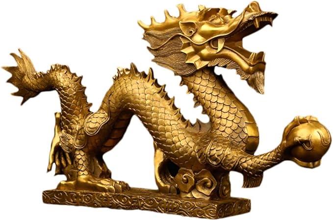 Sculptures Ornaments تمثال النحاس النحت حظا كبيرا فنغ شوي الذهبي التنين Sculptures Ornaments تمثال النحاس النحت حظا كبيرا فنغ شوي الذهبي التنين