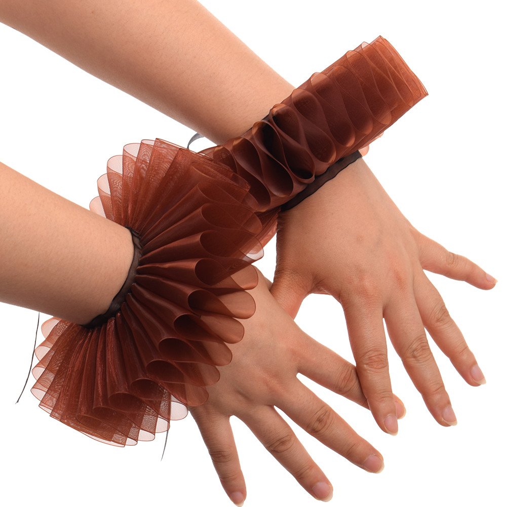 GRACEART Elizabethan Wrist Ruffs Ruffled Cuff Arm Bands For Fancy Dress (D) — image 1