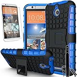 HTC Desire 510, COVRWARE® 3 in 1 Bundle - Heavy Duty Terrapin Series Armor Protective Case with Built-in Kickstand [HD Film & Aluminum Sensitive Cap Stylus Pen] - Blue