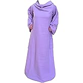 LA-Z Blanket Premium - Deluxe, Super Warm Wearable Reading Blanket with Pockets and Sleeves for Adults (Purple)
