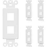 ENERLITES 2-Port Keystone RJ45 Wall Plate Adapter, Multimedia Insert for Decorator Wall Plate, Cat7 Cat6 Cat5 Compatible, for