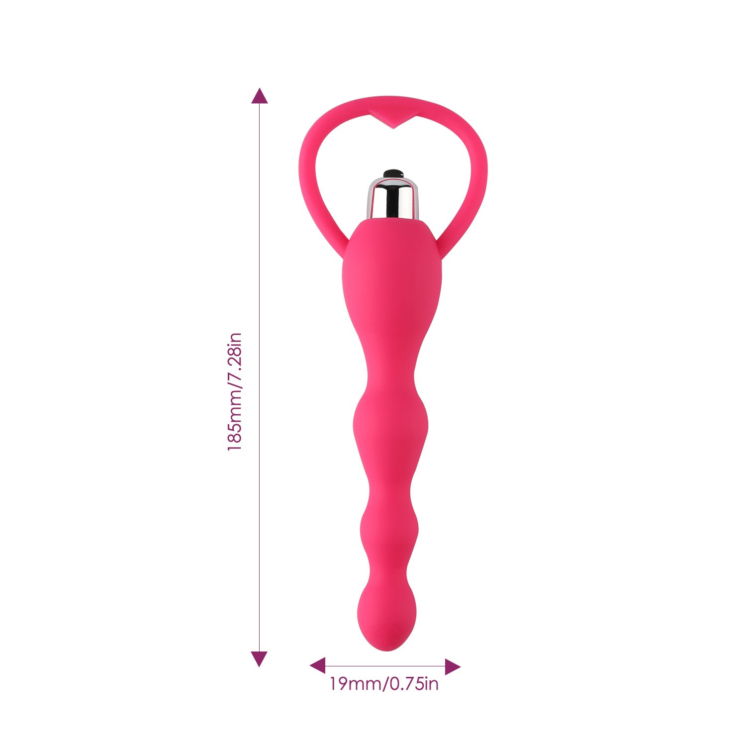 CRDC Life Unisex Safe Anal Beads Massager Silicone Anal Plug Vibrator Massager (pink)