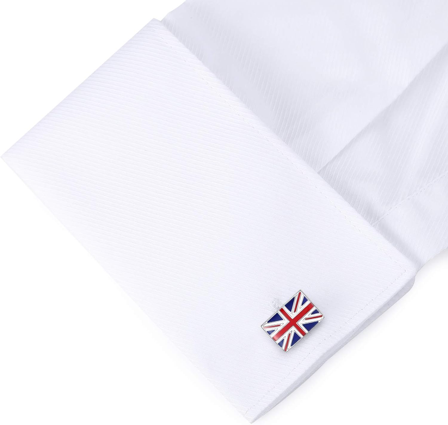 HONEY BEAR UK Union Jack Flag Cufflinks for Men GB United Kingdom British Britain Flag Stainless Steel, Red - Image 5