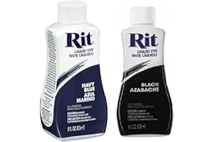 Rit Liquid Dye Black 8 Oz & Rit Dye Liquid Fabric Dye, 8-Ounce, Navy Blue (1)