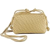 Dabdays Crossbody Bag for Women Trendy Woven Purse Vegan Leather Small Shoulder Handbags with Strap