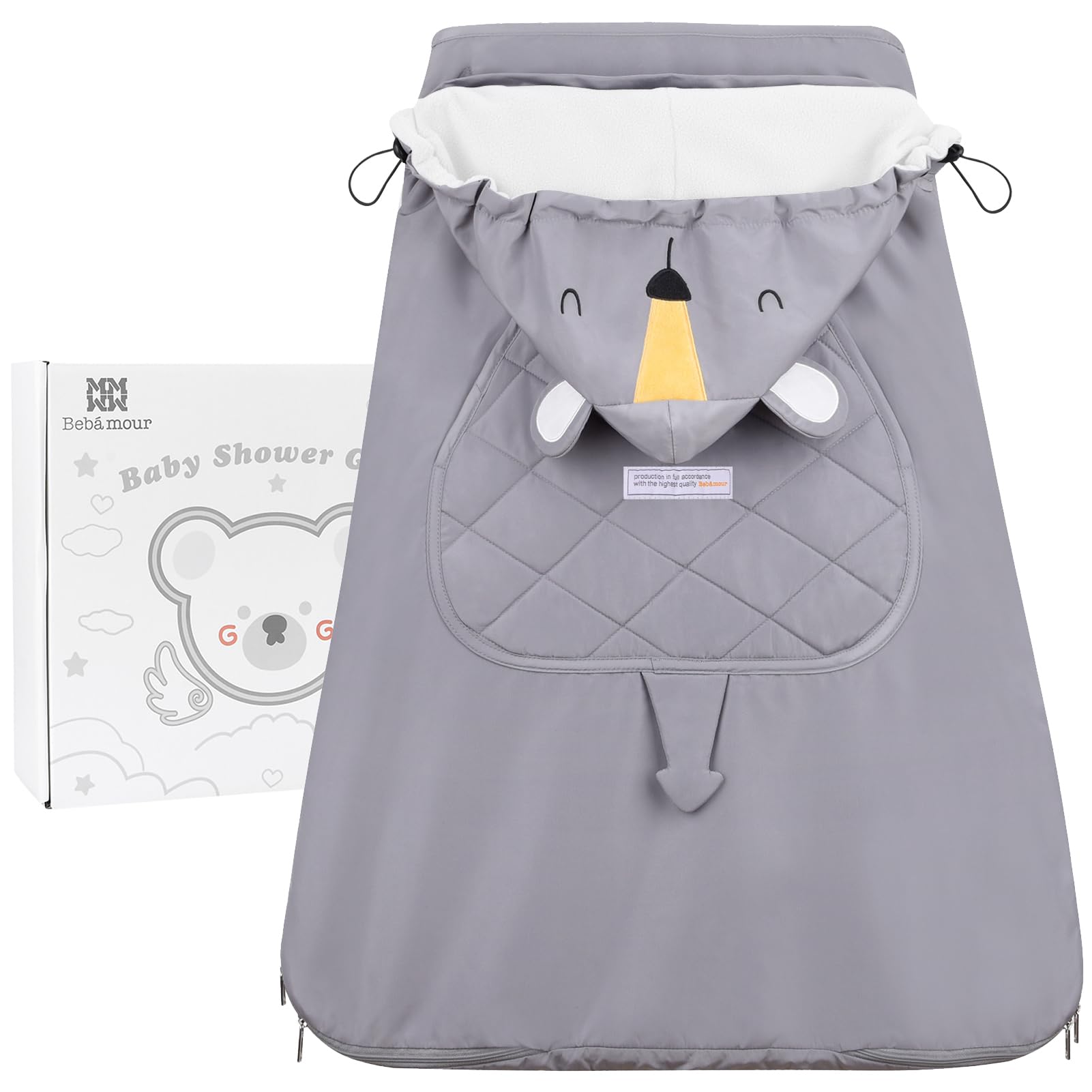 Bebear Winter Cover for Baby Carrier Warm Universal Hoodie Baby Carrier Cover for All Seasons, Koala