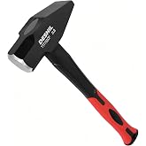 DESHIL 3 lb Flat Peen Blacksmith Hammer with Fiberglass Handle | Controlled Impact, Secure Hold, Balanced Swing, Comfort Grip, Forging Metalwork Masonry Demolition Repair Garage Jobsite Use