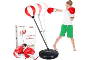 KMUYSL Punching Bag for Kids, Boxing Bag with Gloves, Height Adjustable Punching Bag for Age 5, 6, 7, 8 9 10+ Years Old Boys Girls, Ideal Chritsmas Birthday Gift for Kids