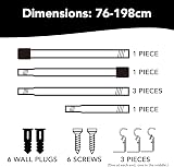 Deconovo 25mm Curtain Pole Silver Extendable Rods with Brackets 76-198cm view 5