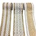 Kansing CSPRING 12PCS Natural Burlap Ribbon Roll White Lace Jute Trims Tape for Wedding Decoration 25Yards/900 Inch by