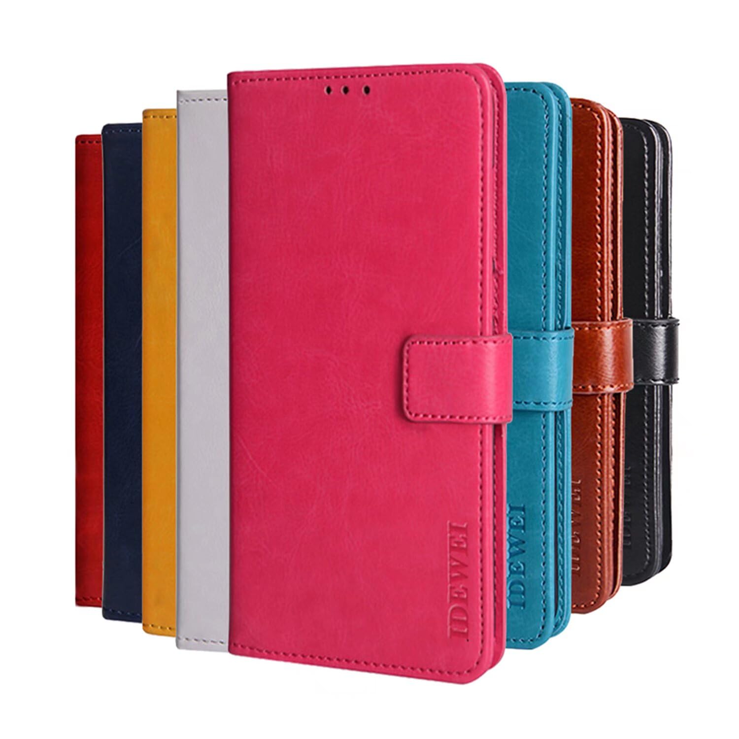 Hauw Case for Oppo A16s,Magnetic Closure PU Leather Flip Wallet Phone Case for Oppo A16s,Rose Red